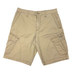 Union Bay Tan Brown Khaki Cargo Short Y2K Casual Summer Spring Size 32 B3